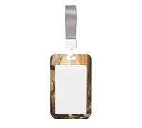 Woshuwo Ghost wearing an wizard hat Sliding ID Badge Holder Hard Plastic Work Card Case Name Tag Protector para enfermeras oficina
