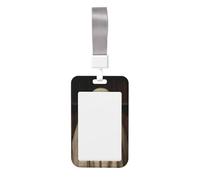 Woshuwo Ghostly Figure Reading in The Library - Funda para tarjetas de identificación deslizante, plástico duro, protector de etiqueta de nombre para enfermeras y oficina