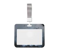 Woshuwo Ghosts Floating in The Sky - Funda para tarjetas de identificación deslizante, plástico duro, protector de etiqueta de nombre para enfermeras y oficina