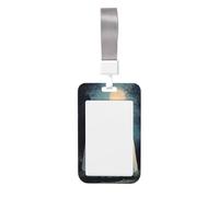 Woshuwo Ghosts On Forest Path House - Soporte deslizante para tarjetas de identificación de plástico duro, protector de etiqueta de nombre para enfermeras y oficina