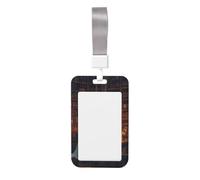 Woshuwo Ghosts Reading at A Wooden Library Table Sliding ID Badge Holder Hard Plastic Work Card Case Name Tag Protector para enfermeras Oficina