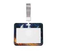 Woshuwo Ghosts Wearing Wizard Hats Carry Lanterns Sliding ID Badge Holder Hard Plastic Work Card Case Name Tag Protector para enfermeras Oficina