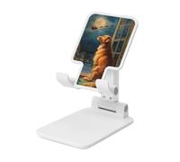 Woshuwo Golden Retriever Dog On The Windowsill - Soporte plegable para teléfono celular, ángulo ajustable, altura de escritorio, portátil, compatible con todos los teléfonos inteligentes, estilo