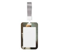 Woshuwo Goldendoodle - Funda protectora de plástico duro para tarjetas de identificación, diseño de leyendo en el inodoro