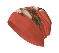 Woshuwo Gorro de punto unisex con diseño de gatito retro, color negro