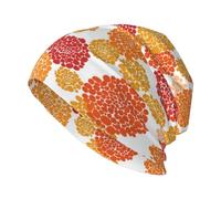 Woshuwo Gorro de punto unisex con patrón de lunares rojos y naranja vintage