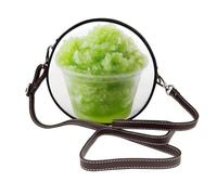 Woshuwo Green Shaved Ice In Cup - Bolso cruzado redondo de piel para mujer