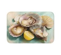 Woshuwo Grupo de tapetes abiertos para puerta de ostras y limones, tapete antideslizante para entrada exterior interior, granja, hogar, 40 x 60 cm