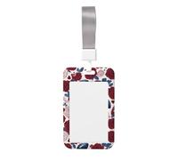 Woshuwo Hearts USA Football Roses - Soporte deslizante para tarjetas de identificación de plástico duro, protector de etiqueta de nombre para enfermeras y oficina