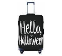 Woshuwo Hello Halloween On - Fundas elásticas para equipaje de viaje, a prueba de polvo, resistente a los arañazos, para maleta, de 22 a 24 pulgadas, color negro