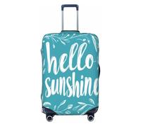 Woshuwo Hello Sunshine On Aqua Leaf - Fundas elásticas para equipaje de viaje, a prueba de polvo, resistente a los arañazos, protector de maleta de 22 a 24 pulgadas
