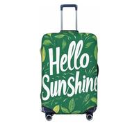 Woshuwo Hello Sunshine On Green Leaf - Fundas elásticas para equipaje de viaje, a prueba de polvo, resistente a los arañazos, protector de maleta de 22 a 24 pulgadas