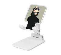 Woshuwo Hermosa mujer con lentes de sol con labios rojos, soporte plegable para teléfono celular, ángulo ajustable, altura de escritorio, portátil, compatible con todos los teléfonos inteligentes