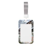 Woshuwo Hermoso portatarjetas de identificación deslizante de ciervo de Navidad, plástico duro, protector de etiqueta de nombre para enfermeras y oficina