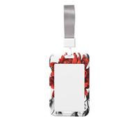 Woshuwo Holly Flower Victorian - Funda para tarjetas de identificación deslizante, plástico duro, protector de etiqueta de nombre para enfermeras y oficina