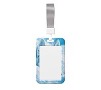 Woshuwo Husky Dog Resting in The Snow - Soporte para tarjetas de identificación deslizante, plástico duro, protector de etiqueta de nombre para enfermeras y oficina