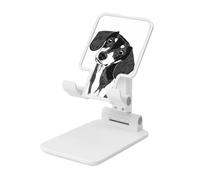 Woshuwo Japanese Art Dashund Dog - Soporte plegable para teléfono celular, ángulo ajustable, altura ajustable, compatible con todos los teléfonos inteligentes, estilo blanco
