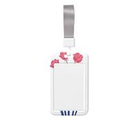 Woshuwo Jarrón alto a rayas con rosas rosadas, soporte deslizante para tarjetas de identificación, funda de plástico duro, protector de etiqueta de nombre para enfermeras y oficina