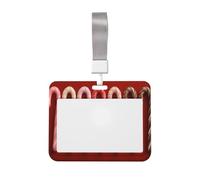 Woshuwo Juego de bastones de caramelo de Navidad deslizantes para tarjetas de identificación de plástico duro, protector de etiqueta de nombre para enfermeras y oficina