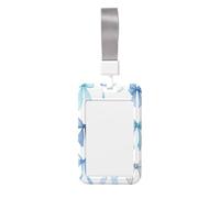 Woshuwo Juego de lazos de acuarela estilo collage deslizante para tarjetas de identificación de plástico duro, protector de etiqueta de nombre para enfermeras y oficina