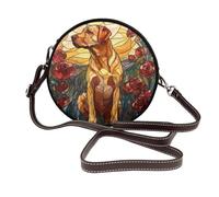 Woshuwo Labrador Retriever In Roses Field - Bolso cruzado redondo de piel para mujer