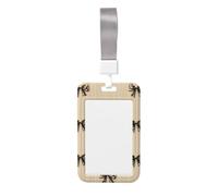 Woshuwo Lazos y cintas en color beige, soporte deslizante para tarjetas de identificación de plástico duro, protector de etiqueta de nombre para enfermeras y oficina