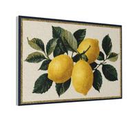 Woshuwo Lienzo decorativo con diseño de acuarela de limones y ramas para pared, 30 x 45 cm, enmarcado