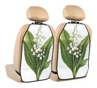 Woshuwo Lily Of The Valley - Protectores para asiento de coche, 2 unidades, con bolsillos de almacenamiento, para proteger de la suciedad y arañazos en el barro