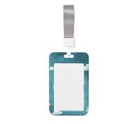 Woshuwo Lindo planeta Tierra deslizante para tarjetas de identificación de plástico duro para tarjetas de trabajo, protector de etiqueta de nombre para enfermeras y oficina