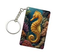 Woshuwo Llavero acrílico de caballito de mar con diseño de caballito de mar para hombres y mujeres