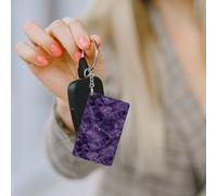Woshuwo Llavero acrílico de mármol morado oscuro de cuarzo, llaveros de moda, cadenas acrílicas para coche, etiquetas para hombres y mujeres