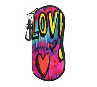 Woshuwo Love Heart Graffiti Street Art - Funda portátil para gafas de sol con luz