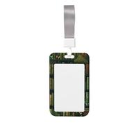 Woshuwo Magical Bookshelf - Funda protectora para tarjetas de identificación de plástico duro con diseño de libros, color verde y marrón