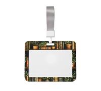 Woshuwo Magical Dark Academia - Estantería de acuarela deslizante para tarjetas de identificación de plástico duro, protector de etiqueta de nombre para enfermeras y oficina