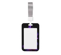 Woshuwo Magical Flame Violet and Crimson - Funda para tarjetas de identificación deslizante, plástico duro, protector de etiqueta de nombre para enfermeras y oficina