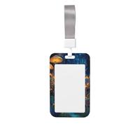 Woshuwo Magical Forest Night - Funda protectora para tarjetas de identificación de plástico duro con diseño de setas brillantes y árboles altos
