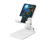 Woshuwo Magical Witch of the Forest Reading - Soporte plegable para teléfono celular, ángulo ajustable, altura de escritorio, portátil, compatible con todos los teléfonos inteligentes, estilo blanco