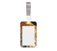 Woshuwo Magnífico soporte de plástico duro para tarjetas de identificación, diseño de alas con plumas, protector de nombre para enfermeras y oficina