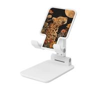 Woshuwo Majestic Leopard In The Night Sky - Soporte plegable para teléfono celular, ángulo ajustable, altura de escritorio, portátil, compatible con todos los teléfonos inteligentes, estilo blanco