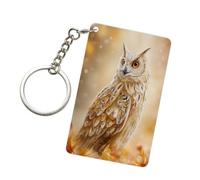 Woshuwo Majestic - Llavero acrílico con diseño de búho otoñal y bosque, para hombre y mujer