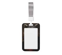 Woshuwo Mapache con corona y capa deslizante, funda de plástico duro para tarjetas de trabajo, protector de etiqueta de nombre para enfermeras y oficina