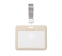 Woshuwo Minimal Mid Century Sunny Side Up Egg - Soporte para tarjetas de identificación de plástico duro para tarjetas de trabajo, protector de nombre para enfermeras y oficina