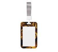 Woshuwo Monstera - Portatarjetas de plástico duro con diseño de hojas doradas tropicales, protector para tarjetas de identificación para enfermeras y oficina