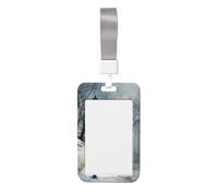 Woshuwo Old Street Lamp in The Snow - Soporte para tarjetas de identificación deslizante, plástico duro, protector de etiqueta de nombre para enfermeras y oficina