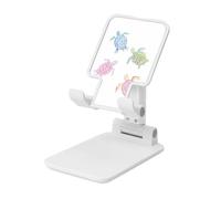 Woshuwo Our Whimsical Turtles - Soporte plegable para teléfono celular, ángulo ajustable, altura de escritorio, portátil, compatible con todos los teléfonos inteligentes, estilo blanco
