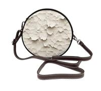 Woshuwo Paper-Pulp Texture - Bolso cruzado redondo de piel para mujer