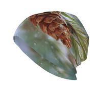 Woshuwo Pine Cones On Evergreen Tree - Gorro de punto unisex cálido y holgado, color negro