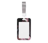 Woshuwo Pink Dress - Funda protectora para tarjetas de identificación, diseño de esqueleto con capa negra, de plástico duro, protector de nombre para enfermeras y oficina