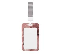 Woshuwo Pink Lion Wearing an Elegant Hat Sliding ID Badge Holder Hard Plastic Work Card Case Name Tag Protector para enfermeras Oficina