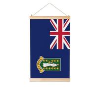 Woshuwo Pintura colgante de lino con la bandera de las Islas Vírgenes Británicas, arte de pared de lino, obra de arte moderna para decoración de granja, 40 x 60 cm